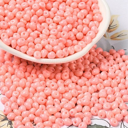 6/0 Opaque Baking Paint Glass Seed Beads SEED-M012-02A-35-1