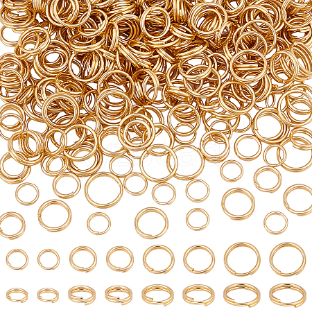 320Pcs 4 Styles 304 Stainless Steel Split Rings STAS-UN0060-30-1