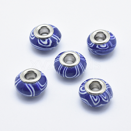 Handmade Polymer Clay European Beads LS-CLAY-K002-C17-1