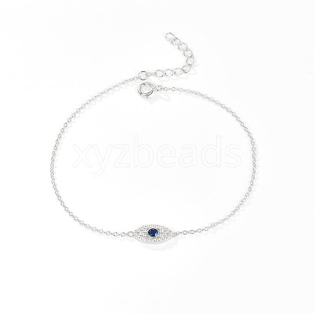 S925 Sterling Silver Evil Eye Link Bracelet AK1290-2-1