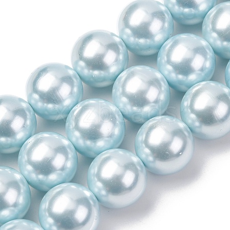 Electroplated Shell Pearl Beads Strands BSHE-G041-16mm-03-1