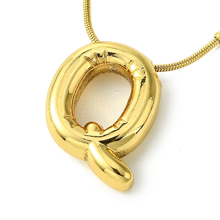 Ion Plating(IP) Initial Letter 304 Stainless Steel Pendant Necklace NJEW-R265-05G-Q-1