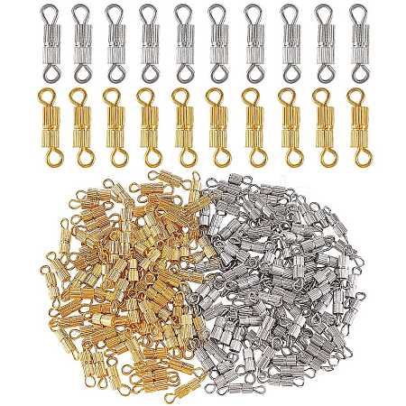 200 Sets 2 Colors Iron Screw Clasps IFIN-SZ0001-28-1