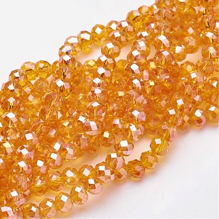 Electroplate Glass Beads Strands EGLA-D020-6x4mm-51-1