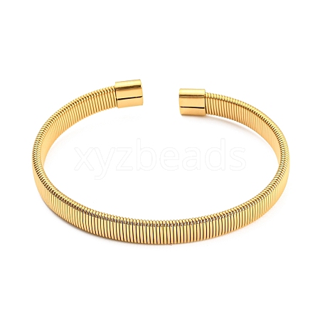 304 Stainless Steel Wire Mesh Cuff Bangles for Women BJEW-D022-01D-G-1