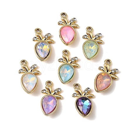 UV Plating Alloy Glass Pendants FIND-K032-32G-1