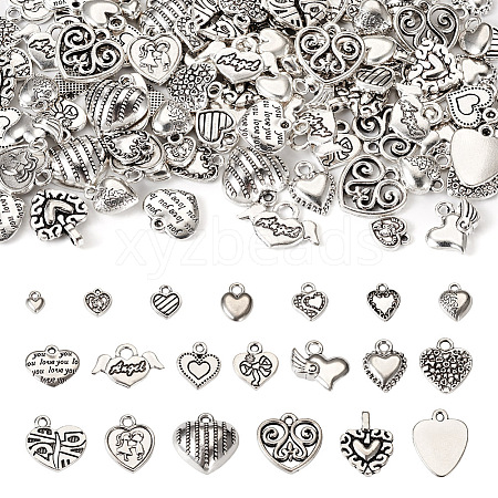  100Pcs 20 Styles Tibetan Style Alloy Pendants FIND-TA0003-59-1