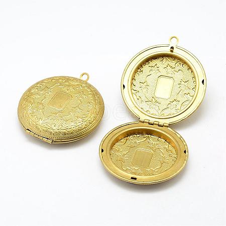 Brass Locket Big Pendants KK-P094-16-1