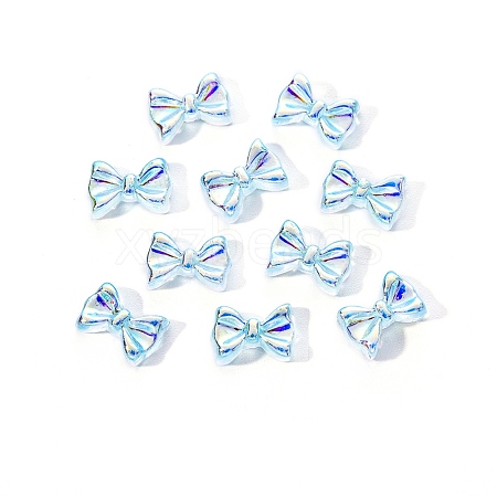 Electroplated Bowknot Resin Cabochons MRMJ-R128-16D-1