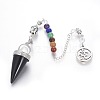 Chakra Jewelry Natural Obsidian Cone Dowsing Pendulums G-G771-E01-2