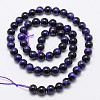 Natural Purple Tiger Eye Round Bead Strands G-M220-4mm-01-2