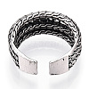 Men's Triple Line Alloy Open Cuff Ring RJEW-N029-091-3