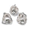 Natural Pyrite & Druzy Agate Hollow Geode Pendants G-G162-03P-01-1