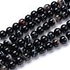 Natural Black Agate Bead Strands G-R412-19-10mm-1