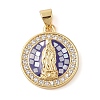 Brass & Clear Cubic Zirconia Pendants KK-I712-10G-1