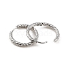 Non-Tarnish 304 Stainless Steel Grooved Hoop Earrings EJEW-M218-01C-P-2