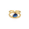 Brass Micro Pave Cubic Zirconia Cuff Rings RJEW-S045-153-2