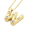 Brass & Plastic Pearl Letter Pendant Box Chain Necklaces for Women NJEW-U017-01G-23-2