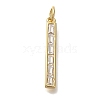 Rack Plating Brass Micro Pave Cubic Zirconia Pendants X-KK-I720-48G-1