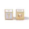 Rack Plating Brass Enamel Beads KK-B060-04G-04Y-1