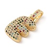 Brass Micro Pave Cubic Zirconia Pendants ZIRC-P121-01G-E-2