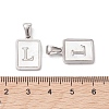 304 Stainless Steel Pave Shell Pendants STAS-G327-01P-L-3
