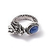 Dragon Head Natural Kyanite Cuff Rings RJEW-G273-03AS-04-2