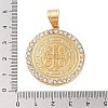 Ion Plating(IP) 304 Stainless Steel Micro Pave Clear Cubic Zirconia Pendants STAS-K281-01G-4