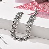 304 Stainless Steel Oval Link Bracelets for Women BJEW-F488-19P-4