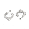 304 Stainless Steel Square Stud Earrings for Women EJEW-K281-26P-2