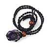 Natural Amethyst Nugget Pendant Necklaces PW-WG13010-01-1