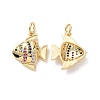 Brass Cubic Zirconia Pendants KK-G453-12G-1