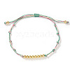 Brass Round Beads Braided Bead Bracelets AZ5003-11-1