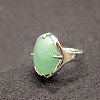 Oval Natural Green Aventurine Adjustable Ring FIND-PW0021-05D-1