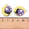 Tarot Card Theme Alloy Enamel Pendants ENAM-T020-51A-02-3