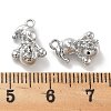 Rack Plating Snowman Brass Clear Cubic Zirconia Pendants KK-M102-13P-A-3