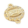 Rack Plating Brass Micro Pave Clear Cubic Zirconia Religion Virgin Mary Connector Charms KK-L224-094G-03-2