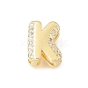 Brass Micro Pave Clear Cubic Zirconia Initial Spacer Bars KK-E802-34G-K-1