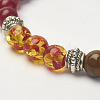 Mixed Gemstone Beaded Stretch Bracelets BJEW-P071-01-2