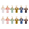 12Pcs 6 Styles Natural & Synthetic Mixed Gemstone Copper Wire Wrapped Pendants PALLOY-AB00182-1