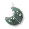 Natural Green Aventurine Copper Wire Wrapped Pendants PALLOY-JF02686-03-1