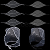 10Pcs 2 Colors Plastic Black and White Rain Bonnets AJEW-CP0007-88-1
