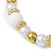 Round 304 Stainless Steel & Natural White Jade Beaded Stretch Bracelets for Women BJEW-JB11055-01-3