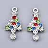 Alloy Colorful Rhinestone Pendants PALLOY-Q441-029-RS-2