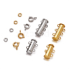 Brass Magnetic Slide Lock Clasps KK-TA0007-17-5