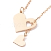 302 Stainless Steel Heart Puzzle Pendant Lariat Necklaces NJEW-I118-01KCG-3