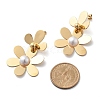 304 Stainless Steel Flower Stud Earrings for Women STAS-Z112-22G-5