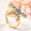 Brass Micro Pave Clear Cubic Zirconia Cuff Rings RJEW-U035-07GP-1