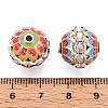 Brass Enamel Beads KK-Q080-01D-P-3