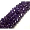 Round Natural Amethyst Beads Strands G-D780-1